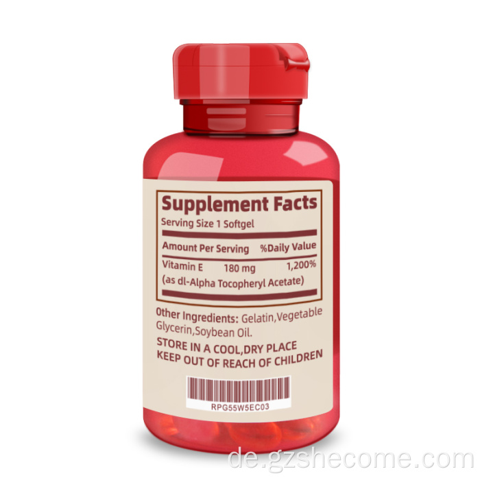 Vitamin -Immun- und Antioxidansgesundheit Vitamin E Weichgele